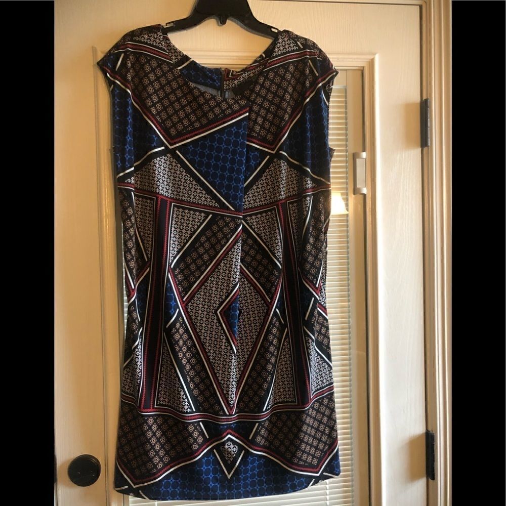 Worthington colorful sleeveless dress sz large